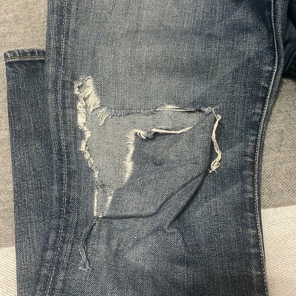 7 For All Mankind Josefina Skinny Boyfriend Destroyed Jeans Distressed Denim - Picture 5 of 6